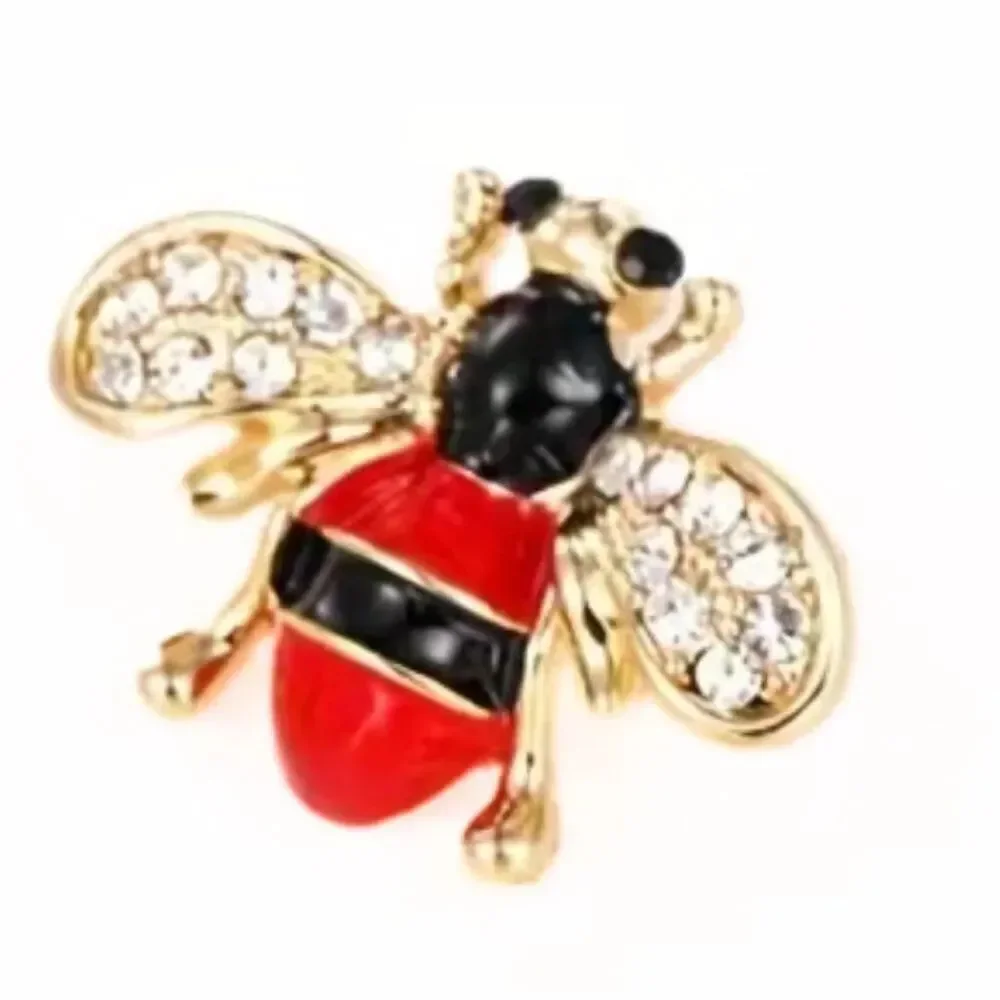Bumble Bee Pins/Brooches 4pc Set Enamel & Rhinestones Small Brooch Whimsical